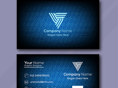 Modern Business Visiting Card|Formal Navy Blue Visiting Card