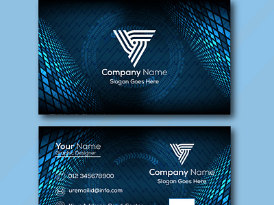 Modern Business Visiting Card|Formal Navy Blue Visiting Card