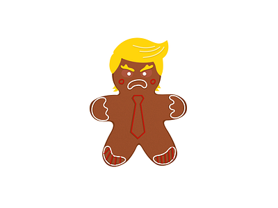 Trump As Gingerbread Man christmas design drawing food gingerbread gingerbread man illustration president trump