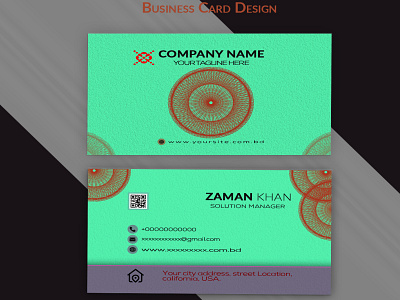 Corporate Business Card Design, Blue Business Card,  jkhalil88