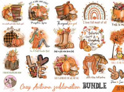 Cozy Autumn Bundle, Fall Girl autumn sublimation