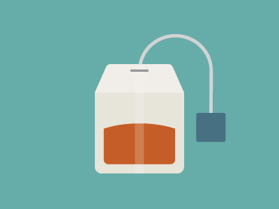 Teabag beverage design drink flat food icon illustrator tea teabag