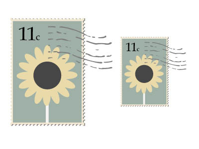 Stamp flower icon illustration illustrator muted postage stamp sunflower vector