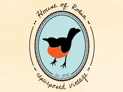 House Of Robin Logo cameo illustration illustrator logo robin script vector vintage