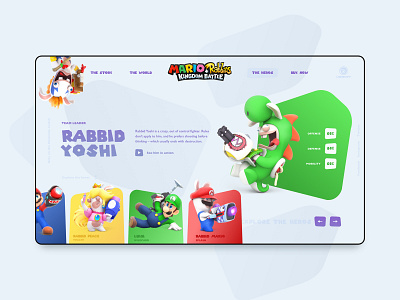 Mario + Rabbids 3d characters game gameui luigi mario nintendoswitch peach rabbids switch ubisoft webdesign yoshi