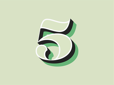 Five years five five years green illustration type years