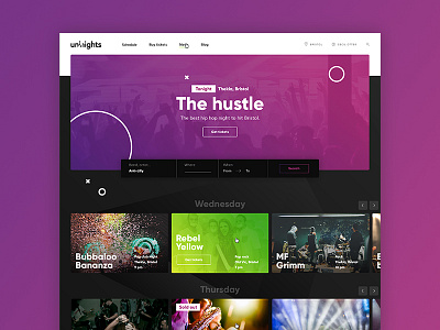 Night life bright club dark night life ui website