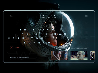 Alien 1979 alien concept movie ui webdesign