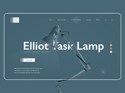Elliot task lamp john lewis lamp light product design product page website website design