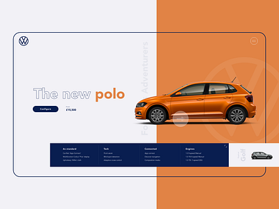 Volkswagen polo bright car product design product range ui volkswagen webdesign website