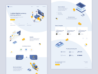 Vesto banking illustration landing page user experience userinterface webdesign website