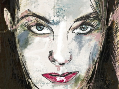 Vivien Leigh digital art digital painting digital portrait drawing editorial editorial illustration gelli print illustration painting