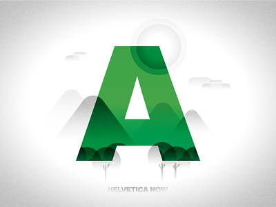 A Helvetica Now green helvetica ilustration letter