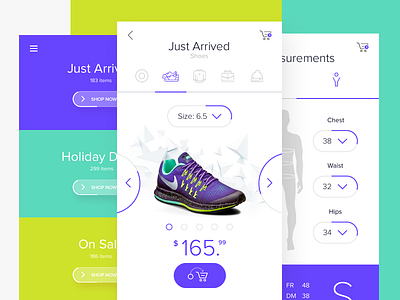 E-commerce light UI concept for mobile. Men section.