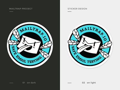 Mailtrap Sticker branding character concept identity design flat icon print sticker vector vivid