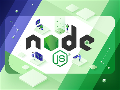 What is Node.js used for? Blog-post illustration. art blog clean concept design graphic green icon illustration light logo minimal simple vector vivid