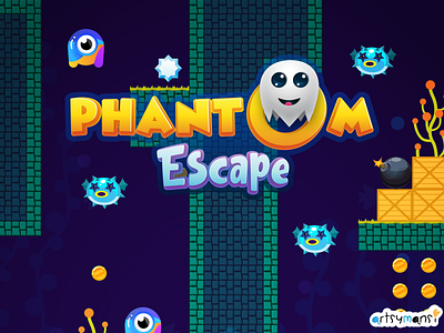 Phantom Escape design fish game gameart gamedesign illustration ui underwater vector