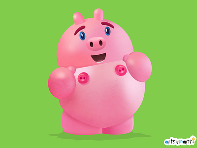 Cute piggy character design cute design game illustration pig vector