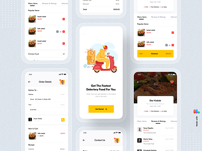 Food Delivery App app app design application clean ui delivery design food app food delivery food delivery app illustration ios minimal mobile mobile app mobile app design order restaurant typography ui uiux