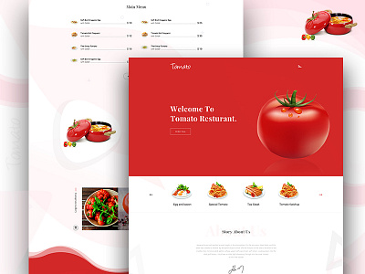 Tomato Website Design - Home Page bangladesh design food landing landing page landing page design restaurant tomato ui ux design web design website design