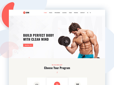 Gym landing page concept bangladesh design exercise fitness gym health homepage landing page template typography ui website