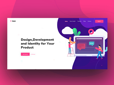 Visual Language Concept 04 agency brand design business characters colour creative flat design header hero illustrations landing page minimal typography ui user experience user interface ux web web design website