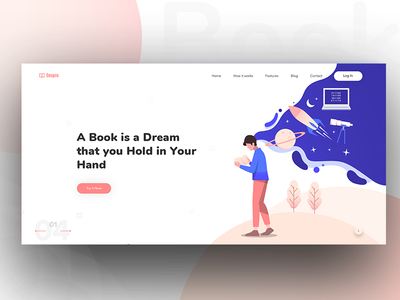 Book Landing Page agency bangladesh book book landing clean color creative e book header illustration interface landing page minimal reading typography ui ux web web design website