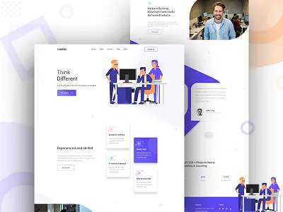 Landing Page agency app app landing page clean creative design flat homepage illustration interface landing landing page landing page design minimal typography ui ux web web design website