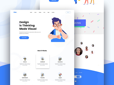 Design Thinking agency app app landing page clean color creative design design thinking illustration landing landing page landing page design minimal typography ui ui design ux web web design website