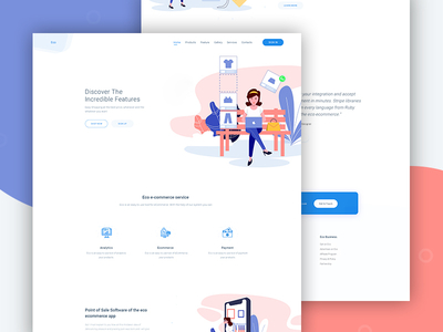 E-commerce Landing page clean ui design clean user interface clean website design e commerce ecommerce ecommerce landing page home page illustration landing page landing page design minimal typography ui ui design ux web web design web landing page website website design company