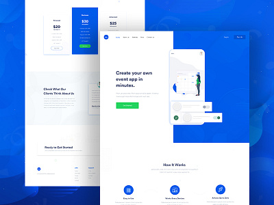 Exo - Event App Landing Page agency app app landing page clean ui design clean user interface clean website design dashboad event event app landing page home page illustration landing page minimal typography ui ui design web webdesign website website design company