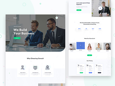 Consult - Business Consulting Landing Page V2 agency landing page business clean ui design clean user interface clean website design consulting creative home page illustration landing page landing page design minimal typography ui ui design ux web web design web landing page website