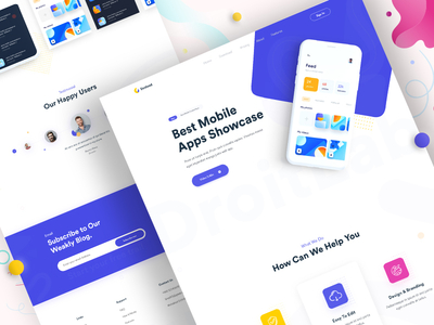 App Landing Page Design 2019 trend agency app app design app landing page bangladesh clean ui creative homepage landing landing page minimal mobile app trendy design typography ui visual design web web design website