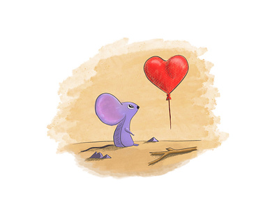 Love in Hopeless Place adobe photoshop art cute cute illustration desert design graphic design heart illustraion illustration illustration art procreate procreate illustration rat