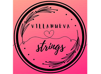 Villanueva Strings Logo app branding design emblem graphic design illustration logo media social typography ui ux vector