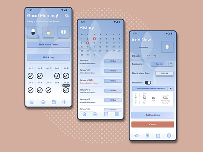 Medication Management App - Mockups app design graphic design ui ux