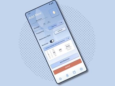 Medication Management App - New Medicine Screen app design graphic design ui ux