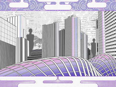 Cityscape animation buildings city cityscape futuristic illustration kvachi scene vector