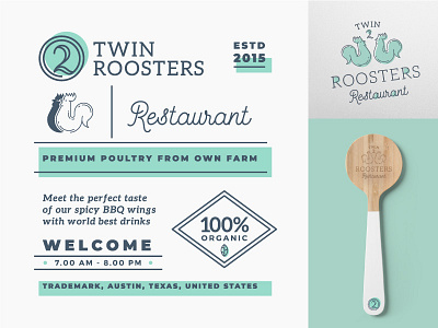 Twin Roosters Logo & Branding Elements