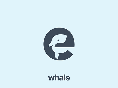 Whale! Lettermark made for fun :-) branding design flat style illustration letter logo logotype monogram negative negative space ocean space vector whale