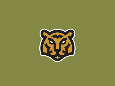 Simple tiger face mark branding design digital face flat style illustration logo logotype military simple tiger vector
