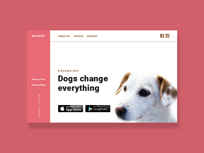 Wooof clean graphic design landing page ui ux visual design web design