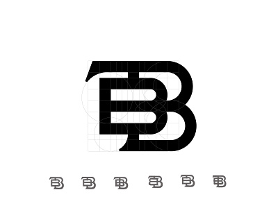 TBB monogram grid logo logogrid monogram rejected logo sketches structure structured logo type typogaphy