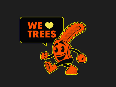 Arbocomplet Mascot branding chainsaw character character design forest friendly illustration logo montreal quebec saw tree tree cutting