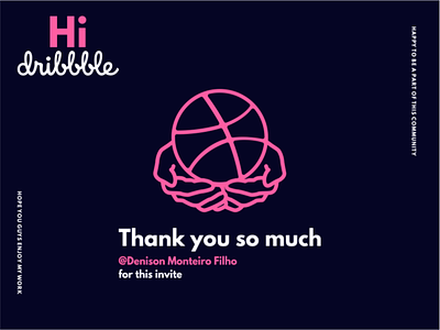 Hello Dribble, I'm Dian a.k.a ARTNOISE ! artnoise community design dribbble invite logo thank thankyou