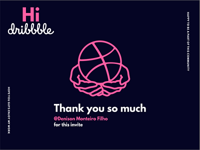 Hello Dribble, I'm Dian a.k.a ARTNOISE ! artnoise community design dribbble invite logo thank thankyou