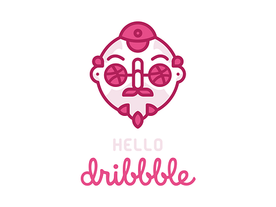 Hello debut dribbble hello logo moustache