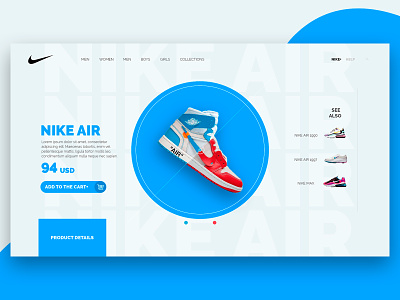 Nike web UI Design (Practice) nike nike air nike shoes ui ui ux ui design