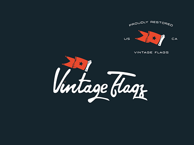 Vintage Flags Restoration branding flags handlettering illustration logo restoration