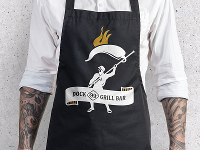 Dock 99 bar branding grill logo logomark pepper vintage